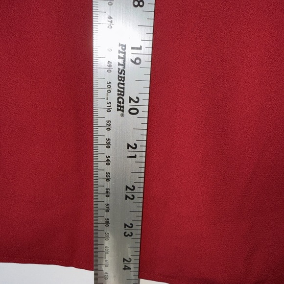 Kasper Womens Crimson Red Scuba Tie-Neck Sleeveless Pullover Top Blouse Small - Picture 4 of 7